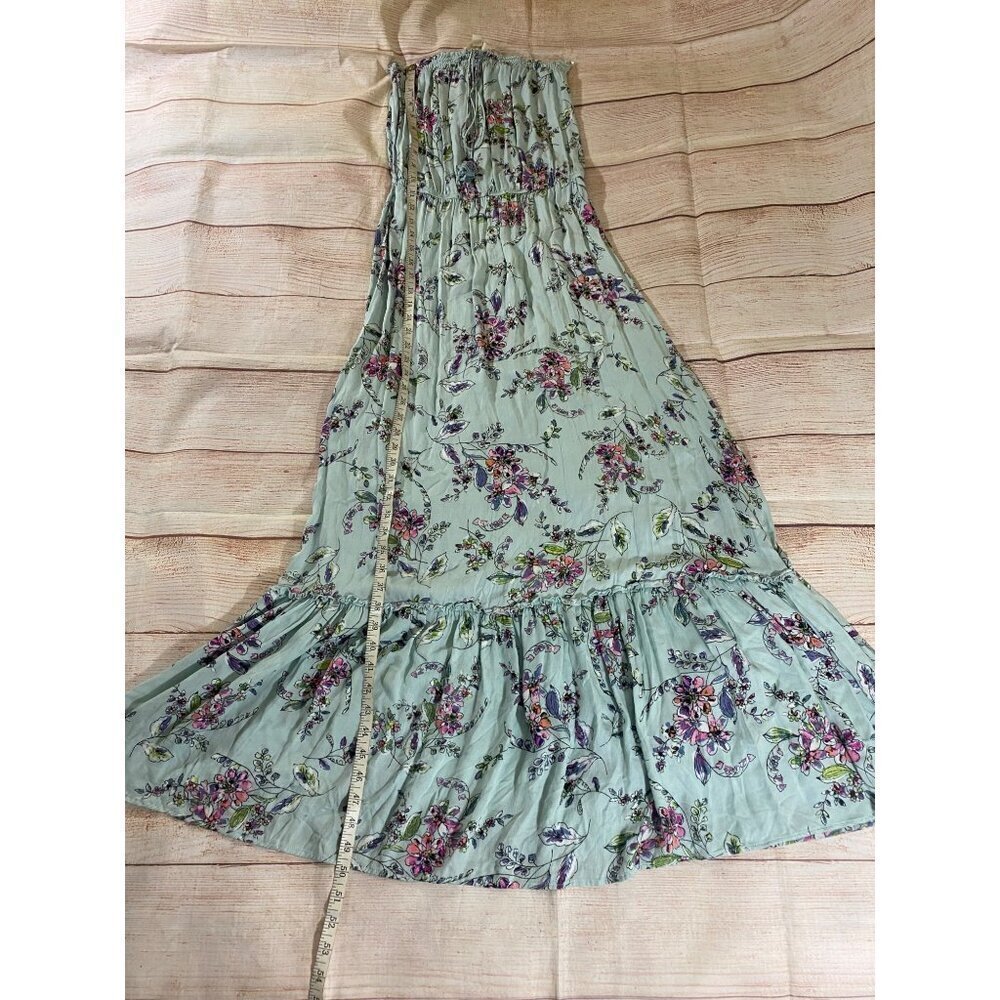 Lovesttitch Women's Soft Green Floral Sleeveless Maxi Dress - Medium - Picture 2 of 11